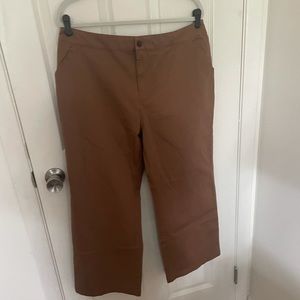 Pact wide leg crop pant, russet